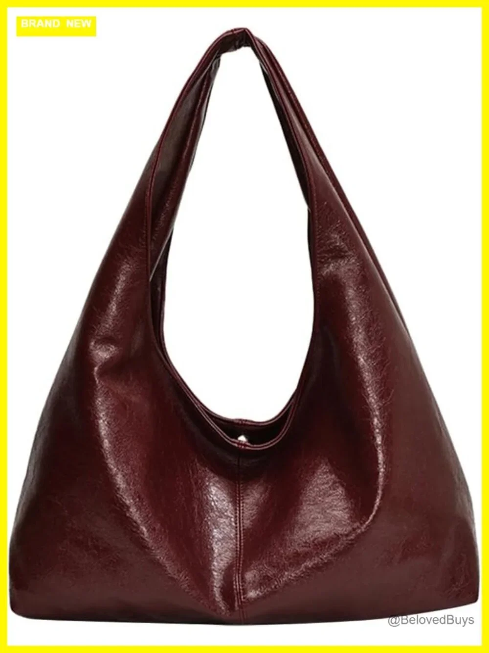 PU Leather Slouchy Hobo Shoulder Bag